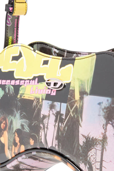 Play-Shoulder bag in printed glossy PU