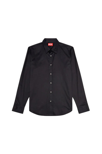 Micro-twill shirt with tonal embroidery