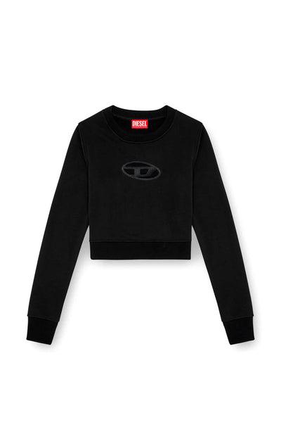 Cropped sweatshirt with cut-out logo