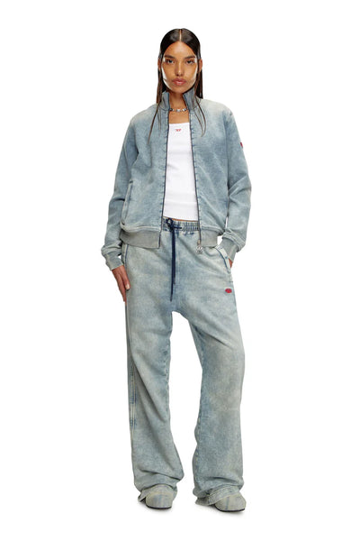 Zip-up sweater in Track Denim