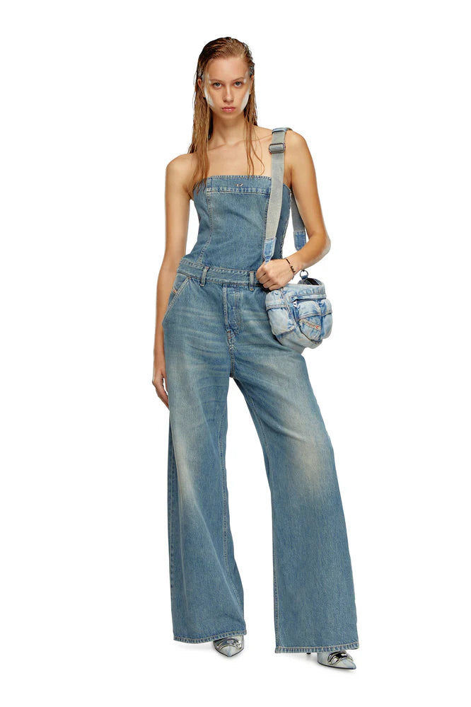 Denim strapless jumpsuit