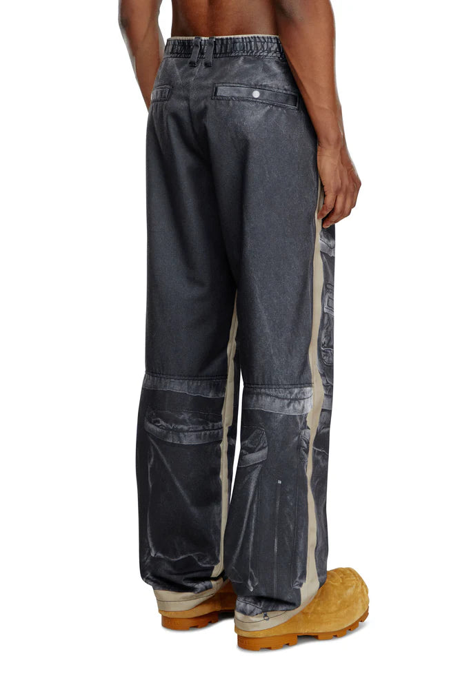 Twill trousers with cargo pant print