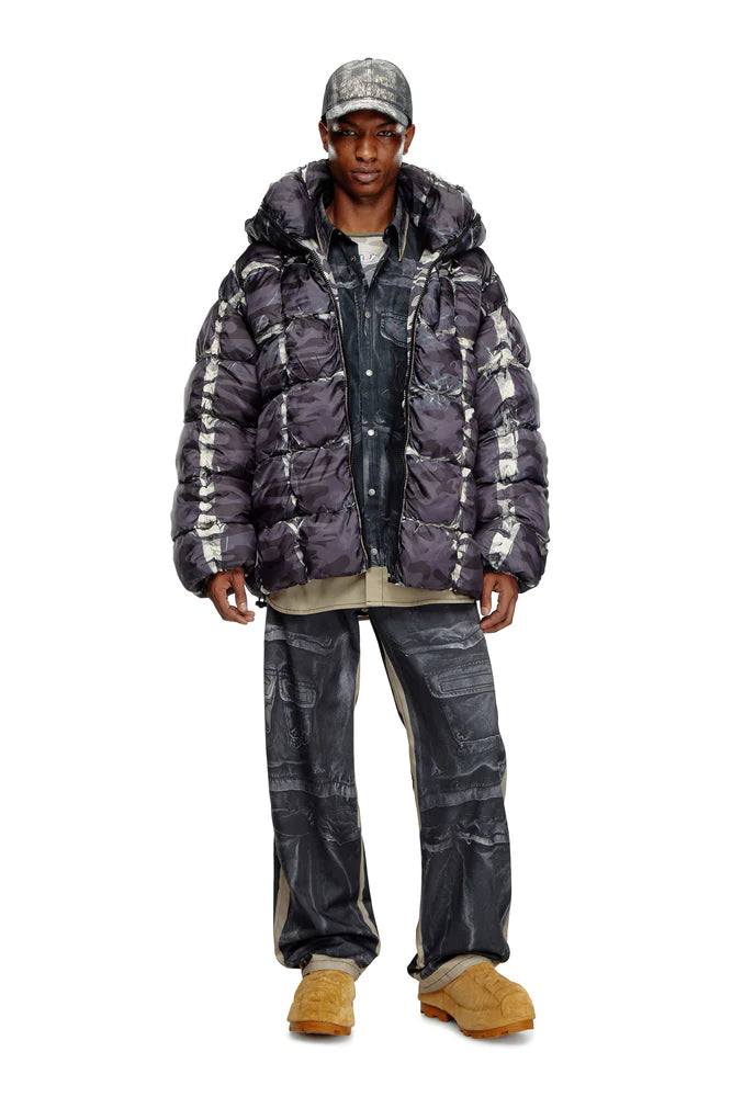 Twill trousers with cargo pant print