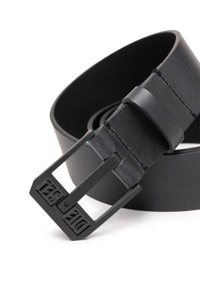 Leather Belt With Star Logo Buckle