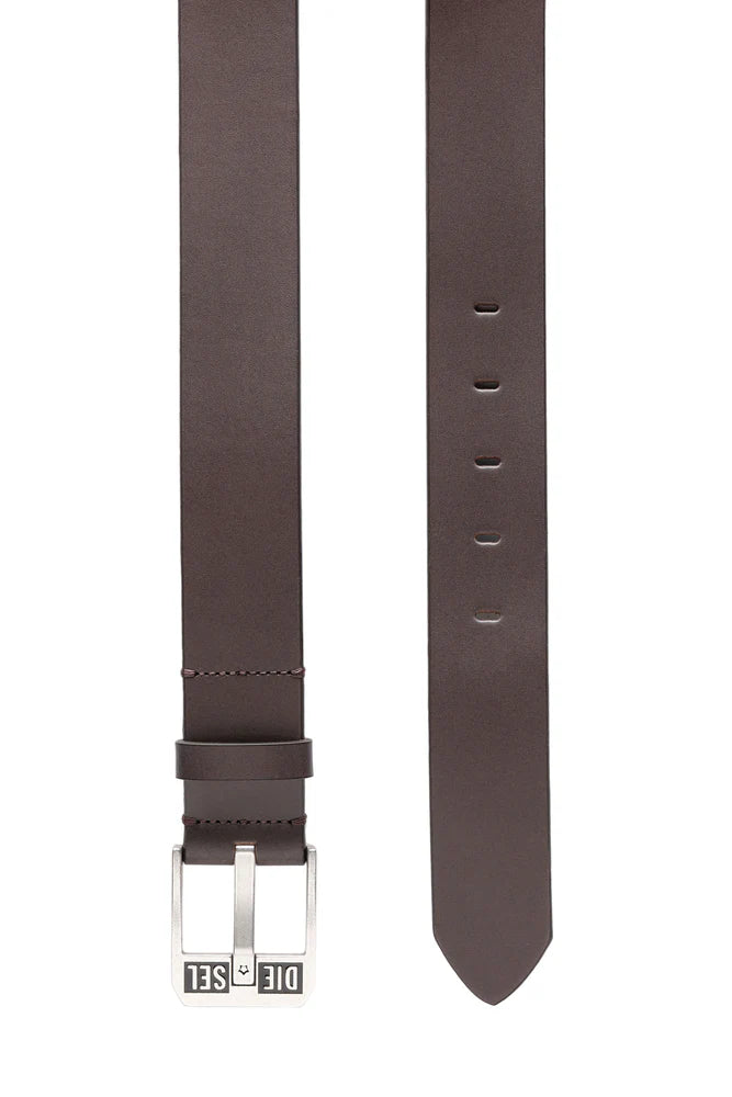 Leather Belt With Star Logo Buckle