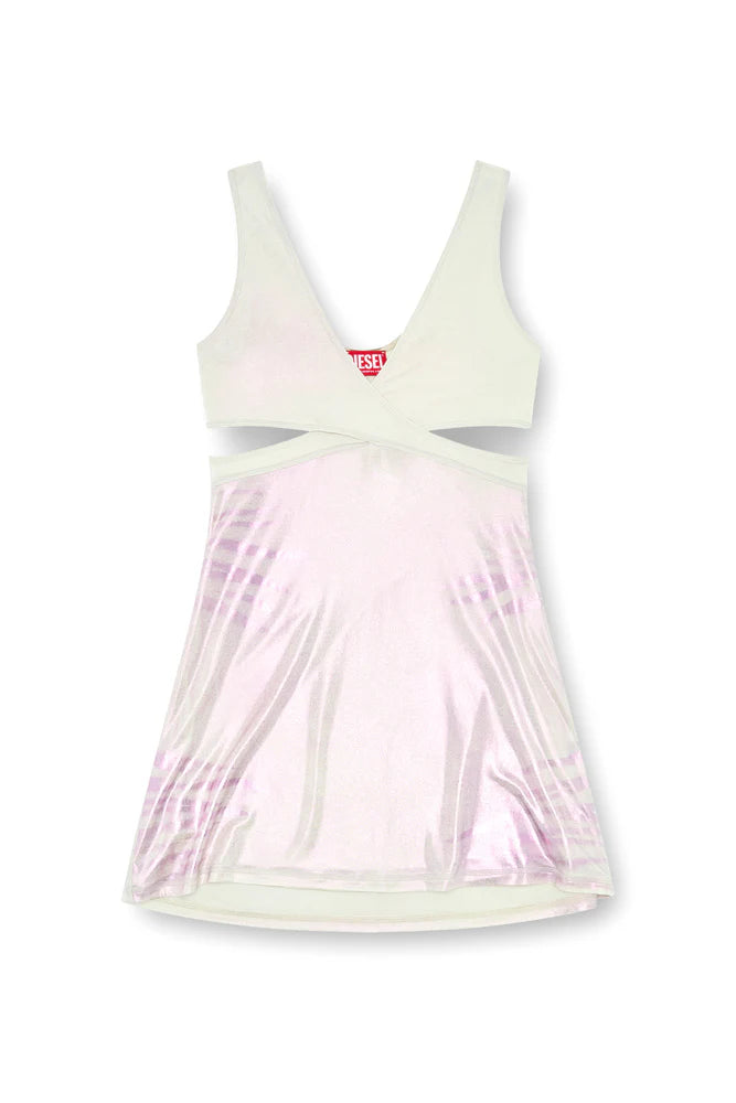 Short Cut-Out Dress In Metallic Jersey