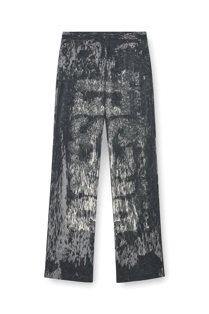Printed Trousers In Wrinkled Nylon