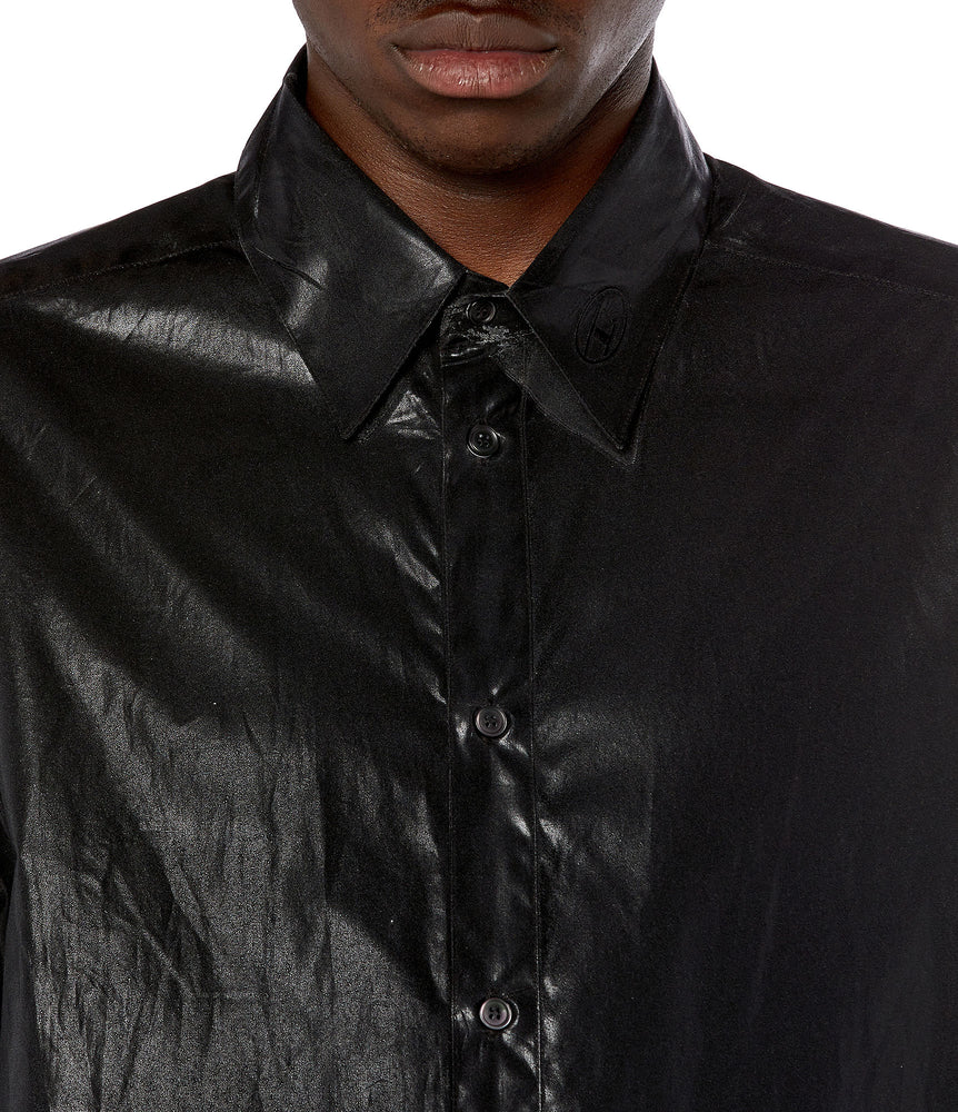 Poplin Shirt With Shiny Coated Effect