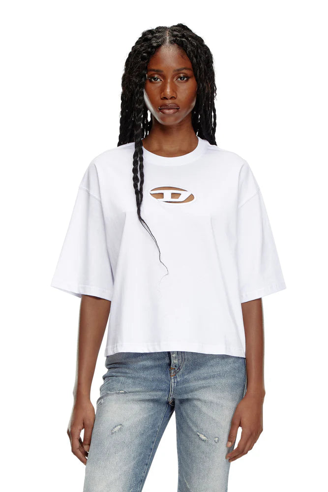Boxy T-shirt with cut-out Oval D logo