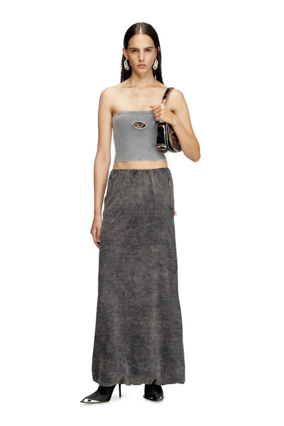 Knit Tube Top With Rusty-Look Oval D