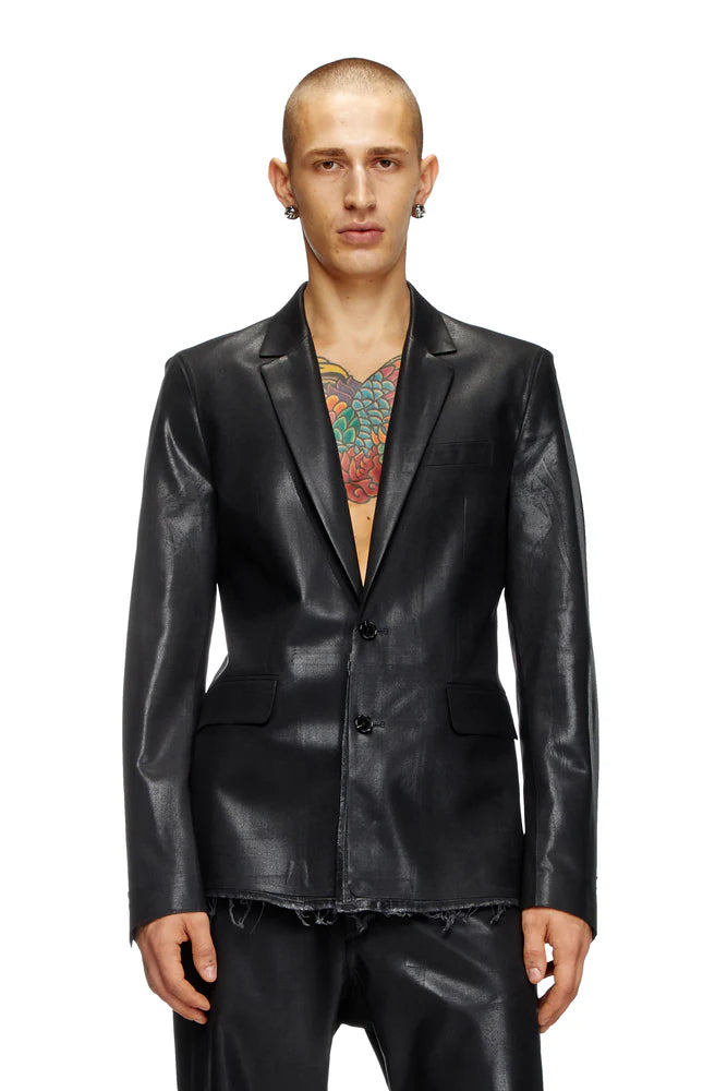 Suit Jacket With Coated Front