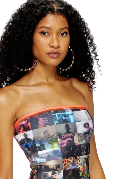 Tube Dress With Livestream Print