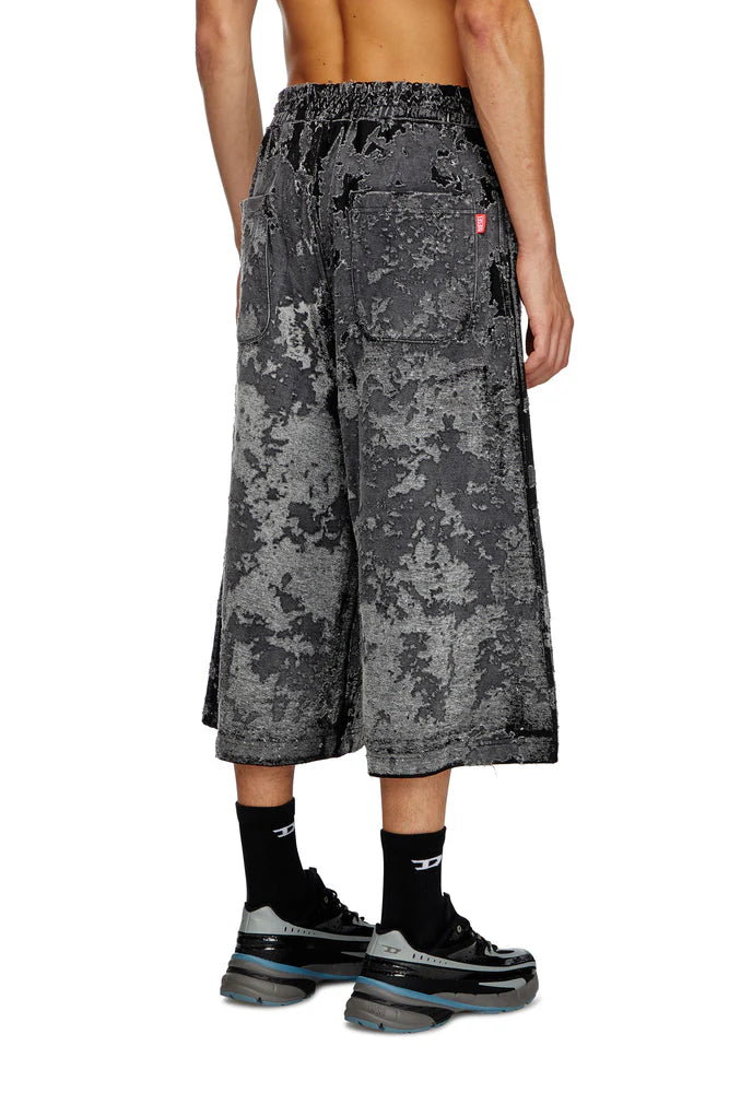 Burnout Sweat Shorts With Camo Effect