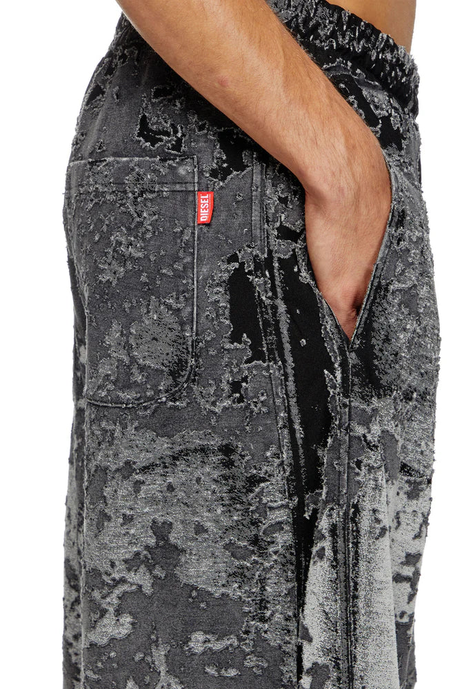 Burnout Sweat Shorts With Camo Effect