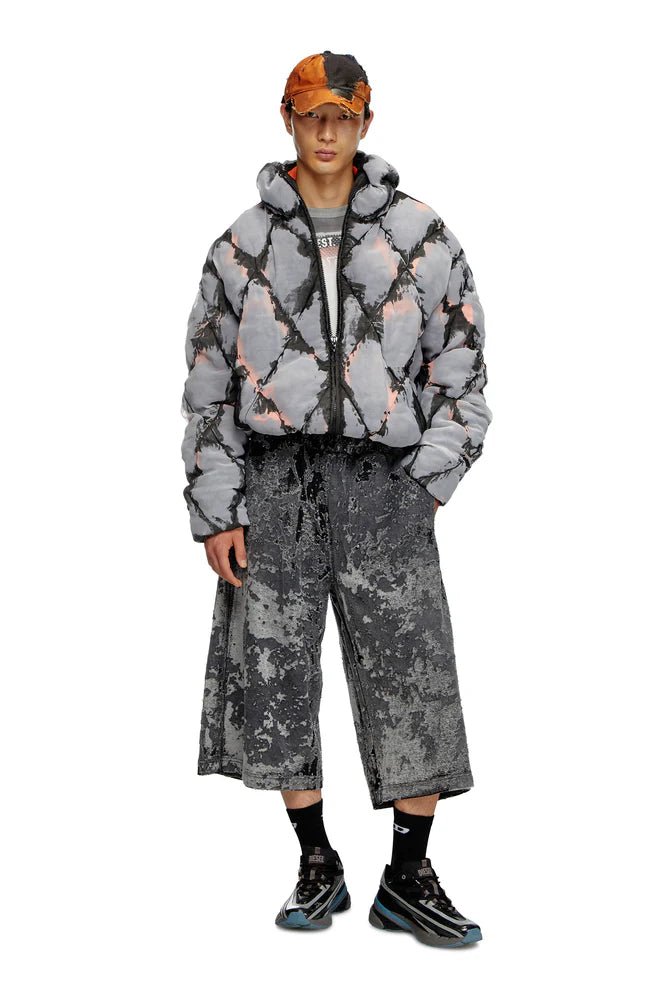 Burnout Sweat Shorts With Camo Effect