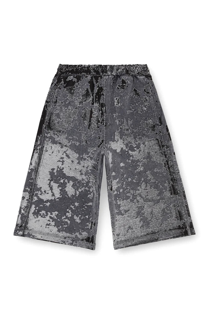Burnout Sweat Shorts With Camo Effect