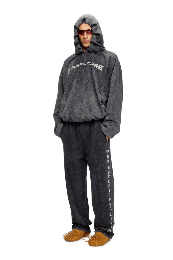 Hoodie With Denim Effect