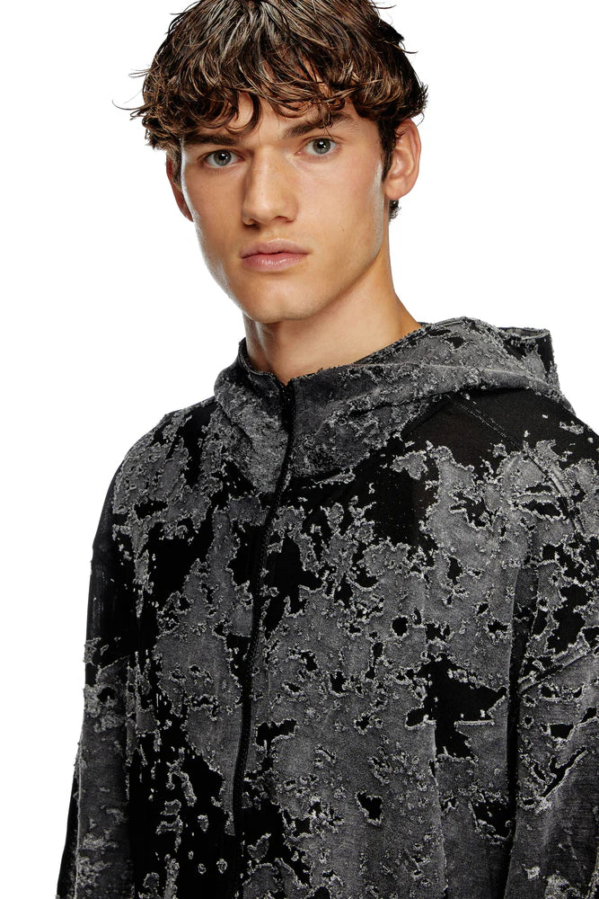 Burnout Hoodie With Camo Effect