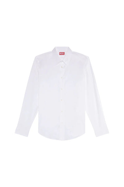 Micro-twill shirt with tonal embroidery