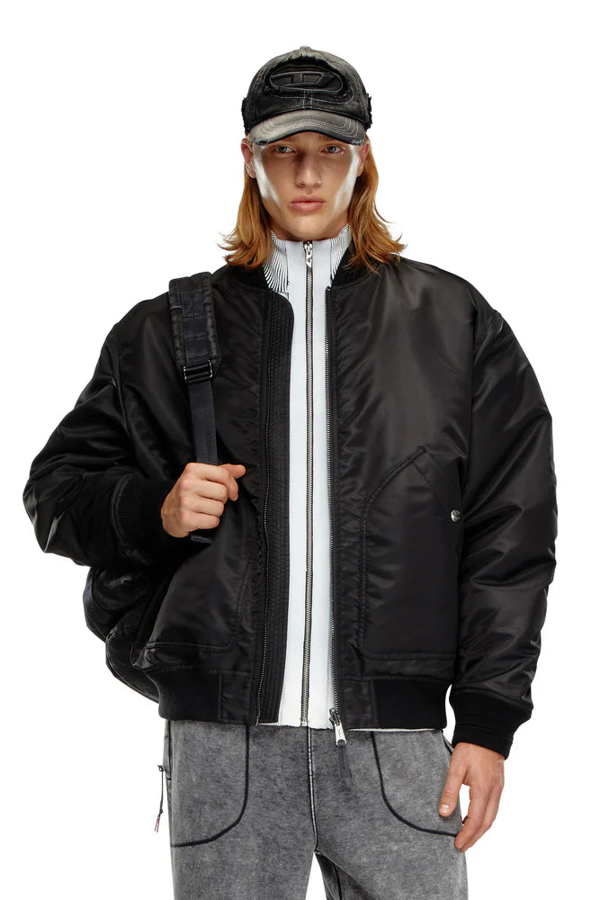 Bomber in padded nylon with Oval D