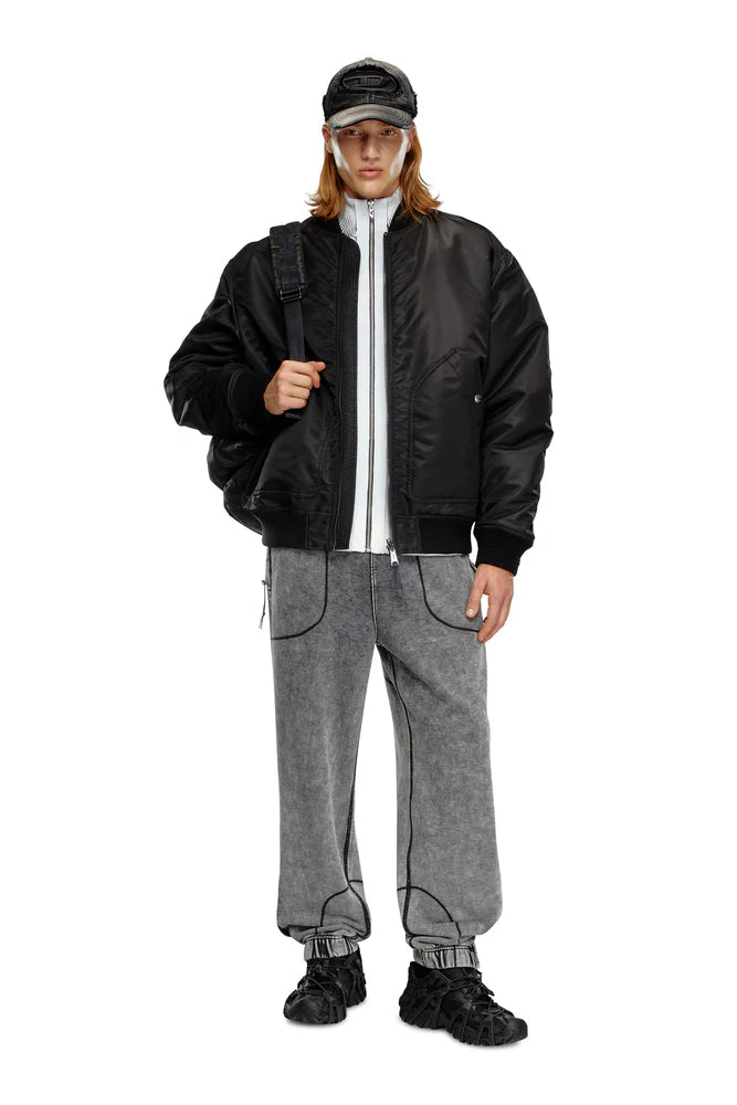 Bomber in padded nylon with Oval D