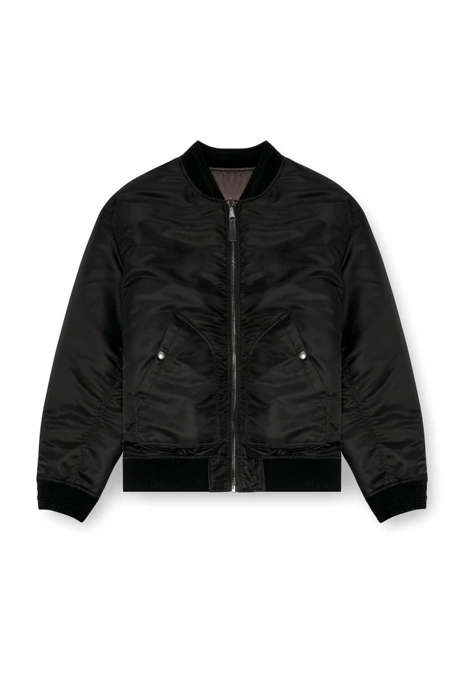 Bomber in padded nylon with Oval D