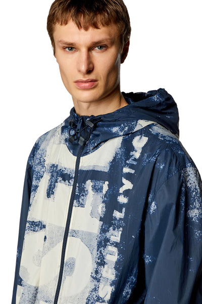 Watercolour-effect windbreaker with logo