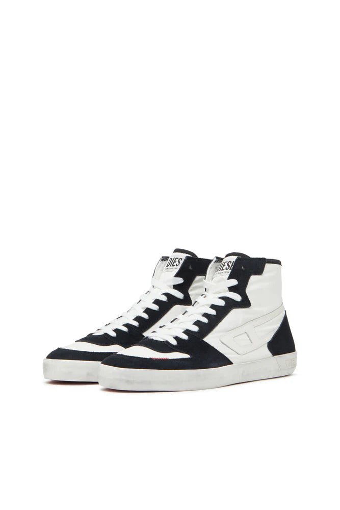 S-Leroji D-Padded-ripstop and suede high-top sneakers