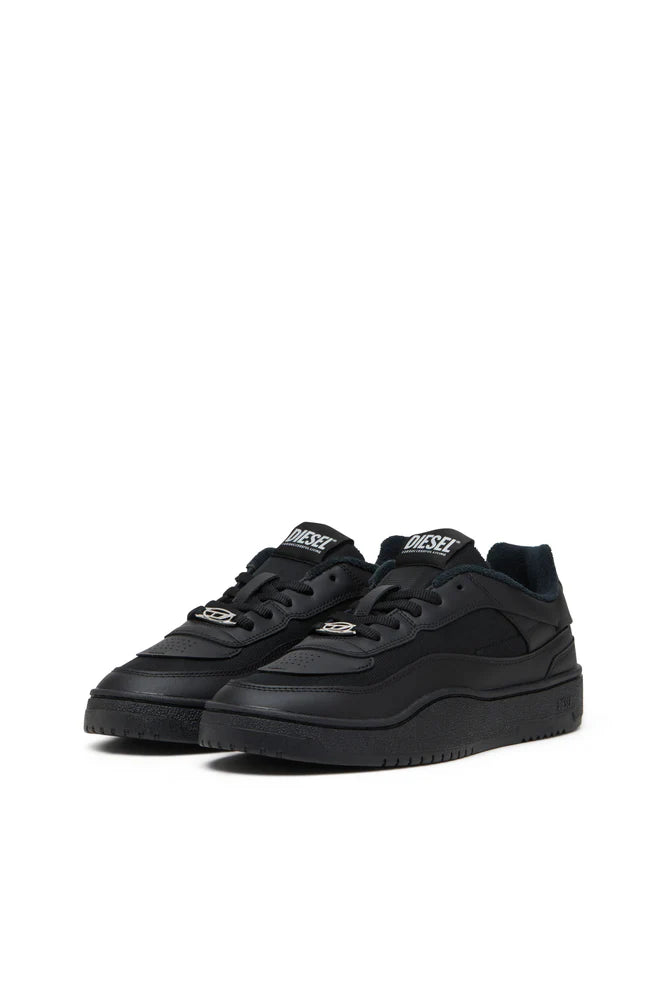 S-Oval Skate-Fabric-panelled leather sneakers