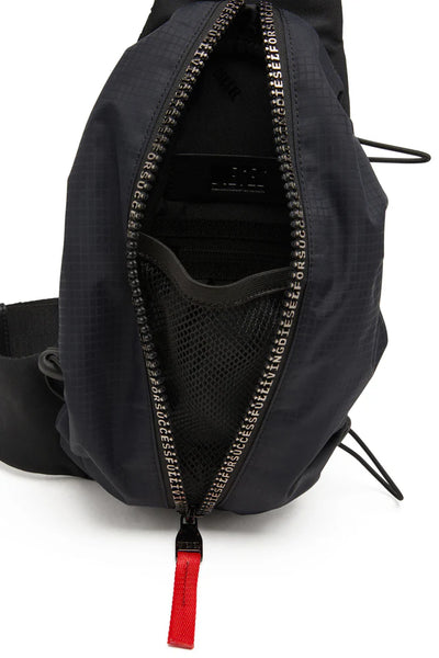 Zip-D-Sling bag in check-jacquard shell