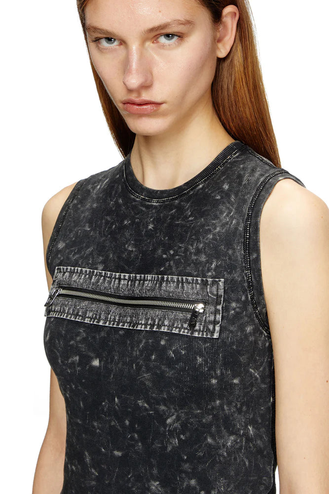 Sleeveless dress with zip detail