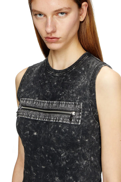 Sleeveless dress with zip detail