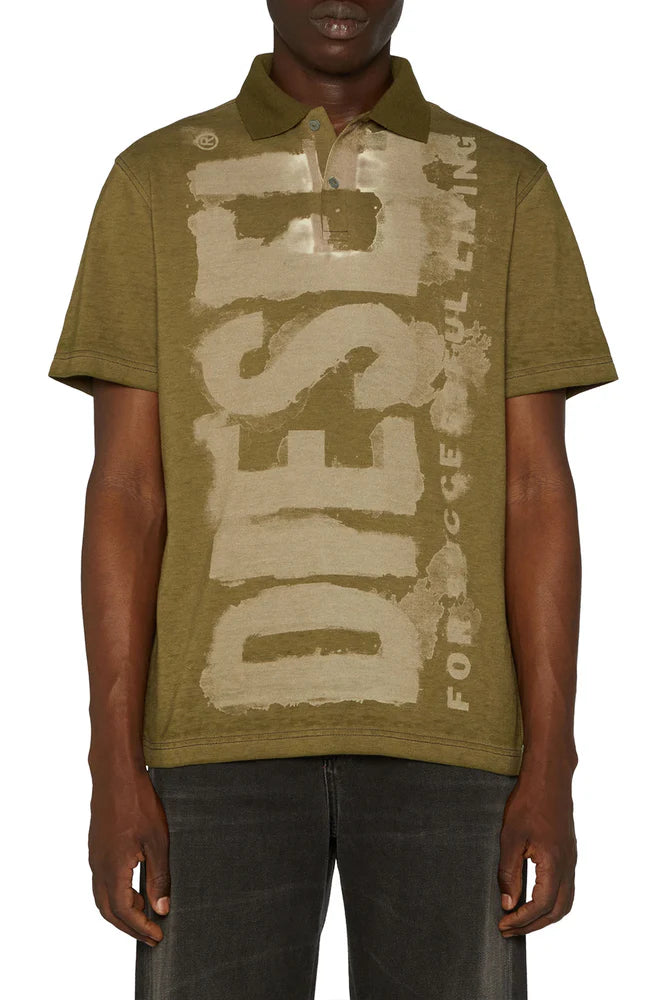 Polo shirt with water print logo