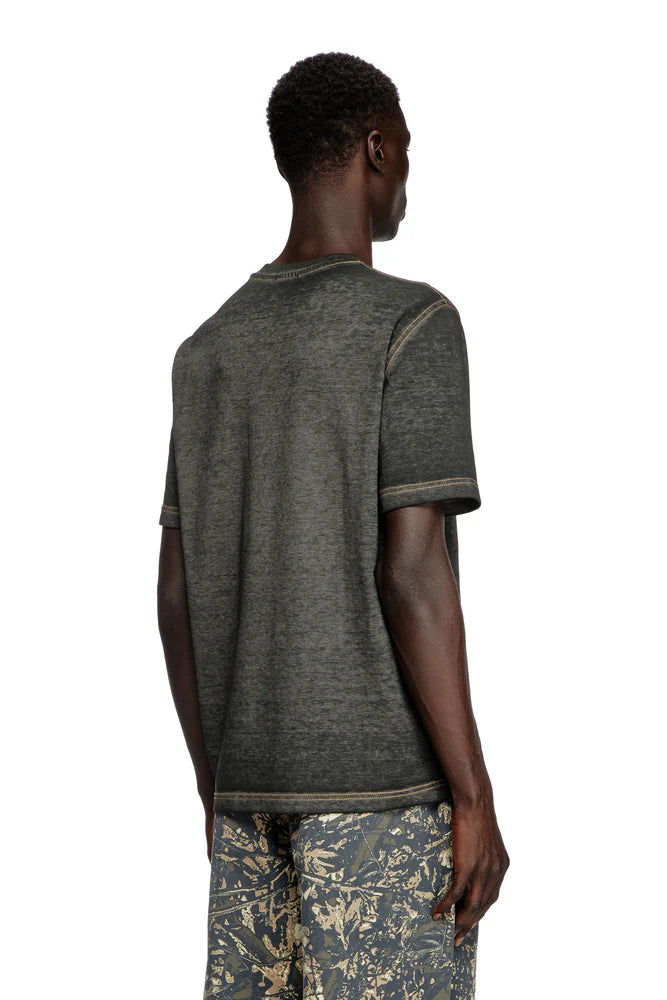 Logo T-shirt in devoré pique