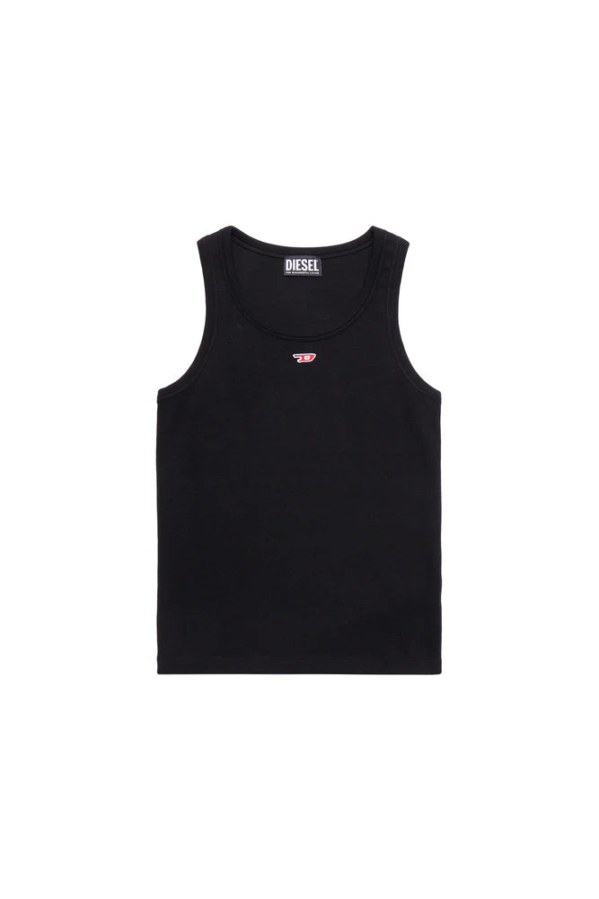 Tank top with embroidered D patch