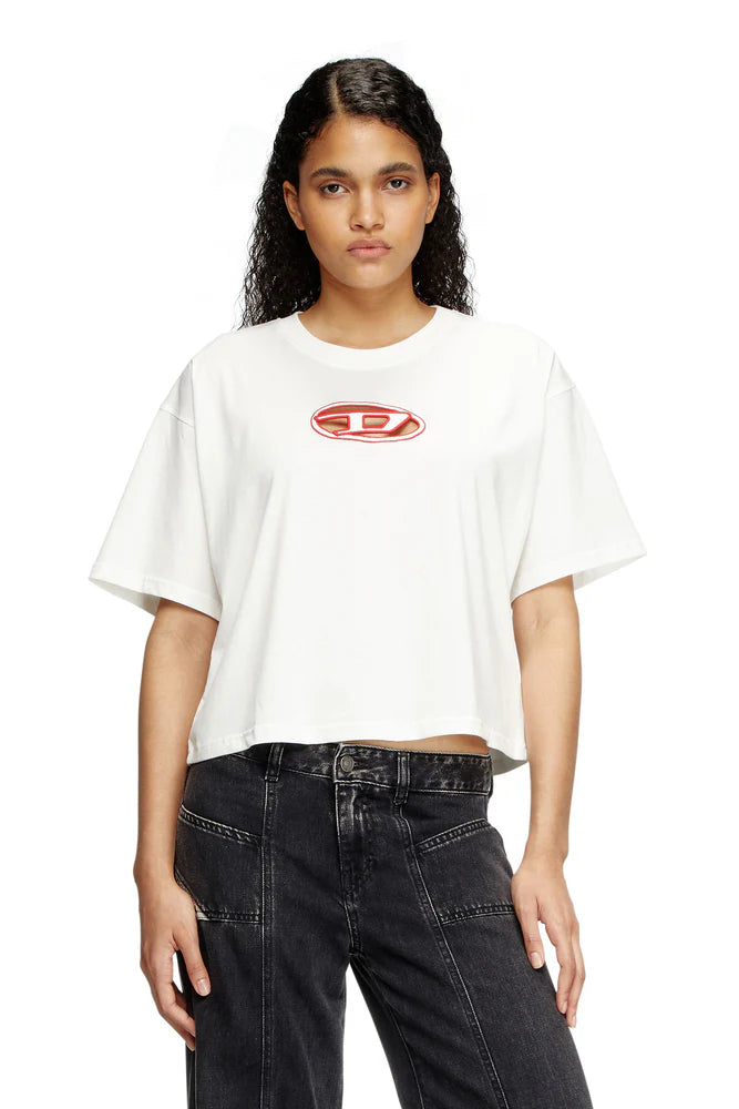 Boxy T-shirt with cut-out Oval D logo