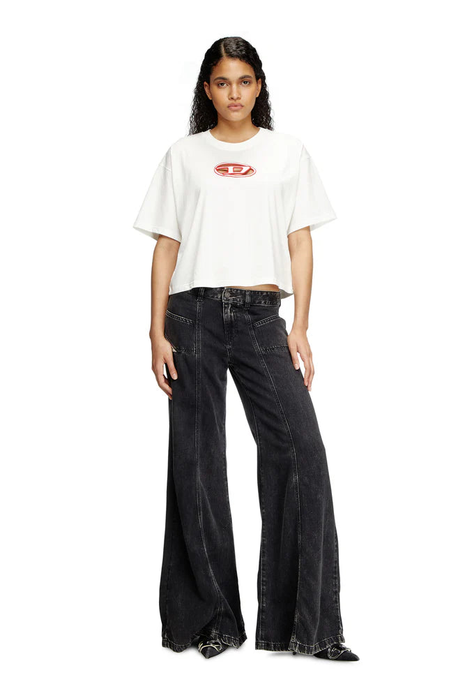 Boxy T-shirt with cut-out Oval D logo