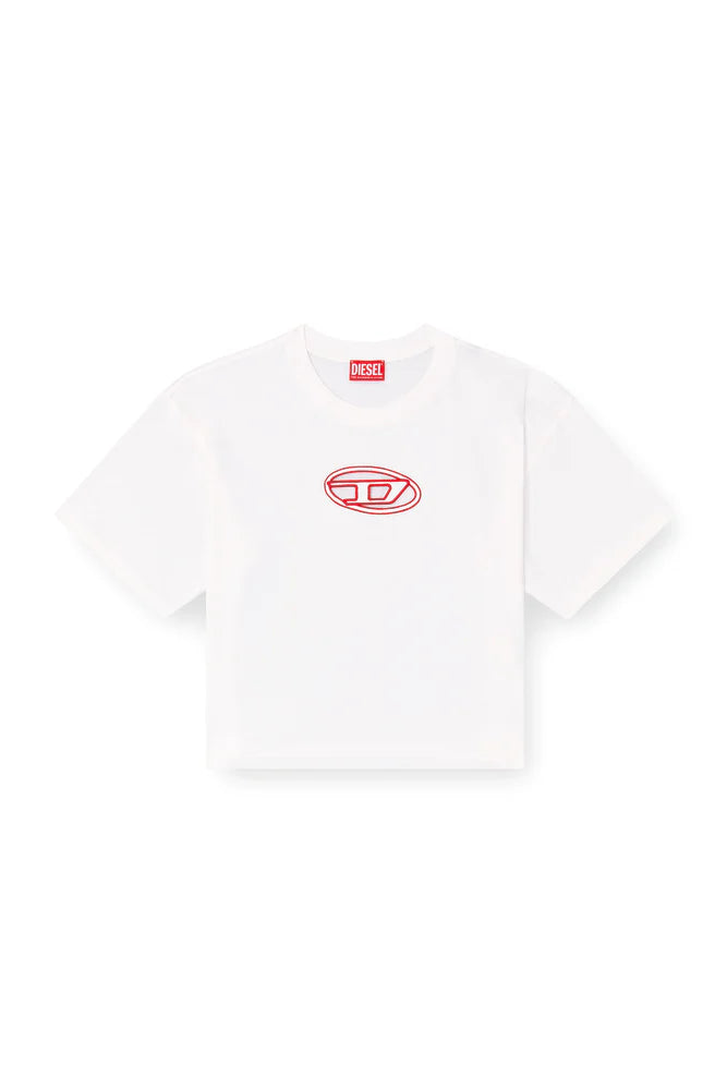 Boxy T-shirt with cut-out Oval D logo