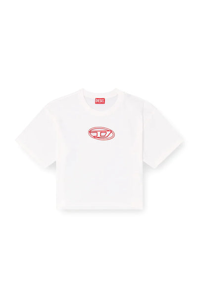 Boxy T-shirt with cut-out Oval D logo