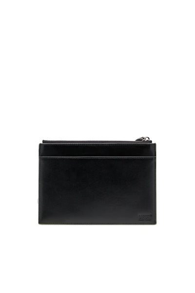 Zipped pouch in mirror leather