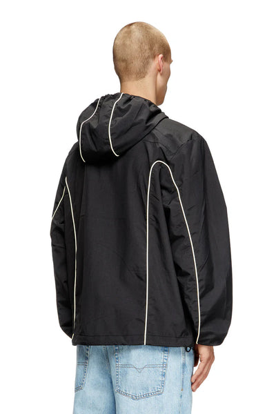 Windbreaker with contrast piping