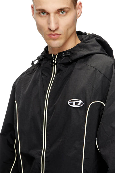 Windbreaker with contrast piping