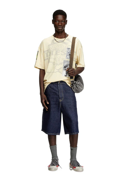 Utility shorts in clean-wash denim