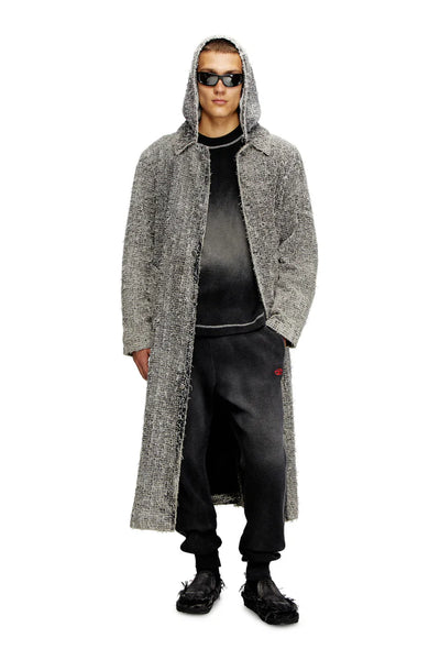 Waffle and jersey half-sleeve sweatshirt