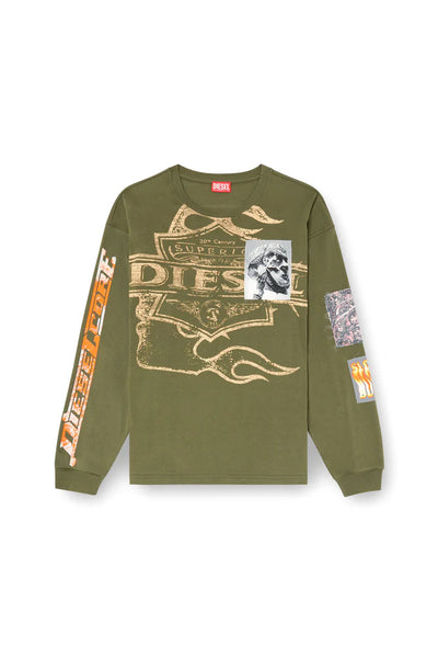 Long-sleeve T-shirt with graphic patches