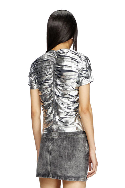 Gathered slim fit T-shirt