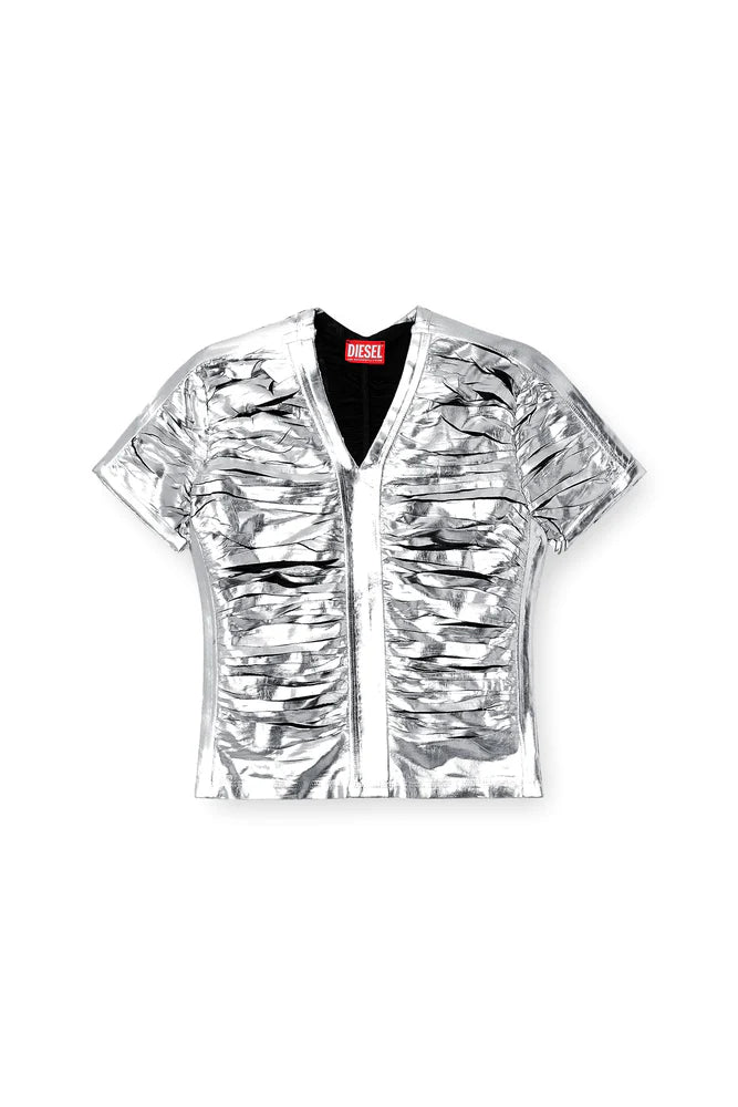 Gathered slim fit T-shirt