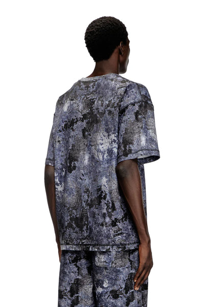 Marble-effect burnout T-shirt