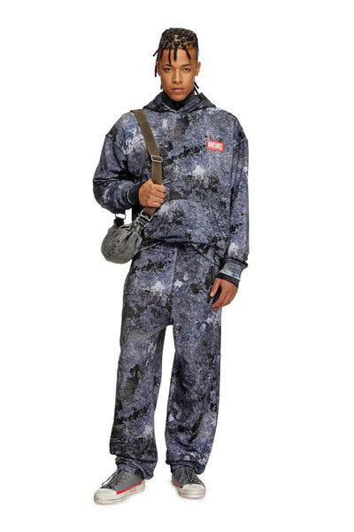 Sweatpants with marble wash treatment