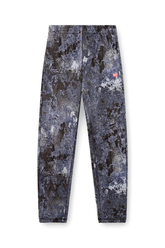 Sweatpants with marble wash treatment